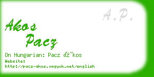 akos pacz business card